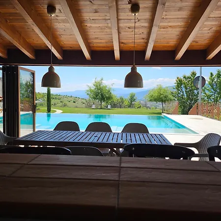 Villa Macedonium Luxury With Big Pool & Fireplace