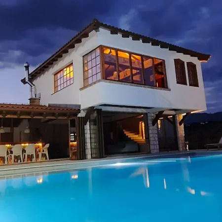 Macedonium Luxury With Big Pool & Fireplace Villa *